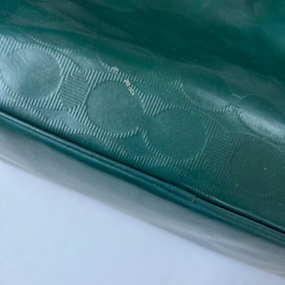 Coach Hunter Green Signature Leather Peyton Zip-Top Tote - Picture 12 of 14